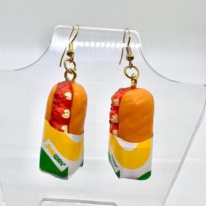 Subway Meatball Sub Sandwich Earrings - Foodie Mini Brands Earrings